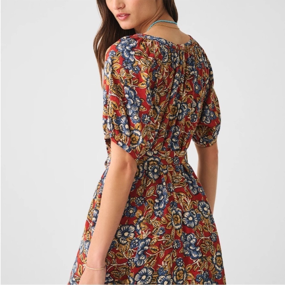 Faherty Women's Carmel Linen Dress in Red Desert Bloom Floral NWT Size XL - Picture 5 of 9